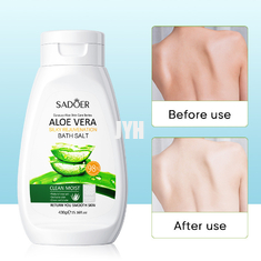 Exfoliating macio da luz da lavagem do corpo de Vera Bath Salts Smoothing Skin do aloés 430g