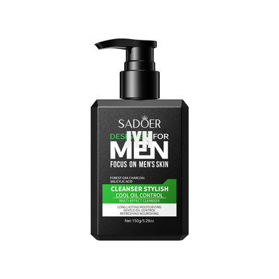 O limpador facial dos homens diários dos cuidados com a pele refrigera o limpador de refrescamento do Multi-efeito do controle do óleo dos homens