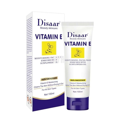 Vitamina natural de formação de espuma E do limpador facial do OEM que clarea o limpador facial