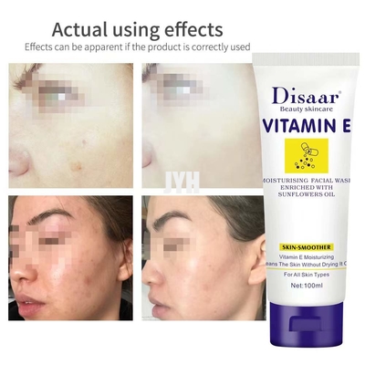 Vitamina natural de formação de espuma E do limpador facial do OEM que clarea o limpador facial