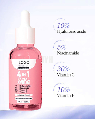 30ML colagênio ácido hialurónico 4 do soro da vitamina C em 1 soro da cara para mulheres